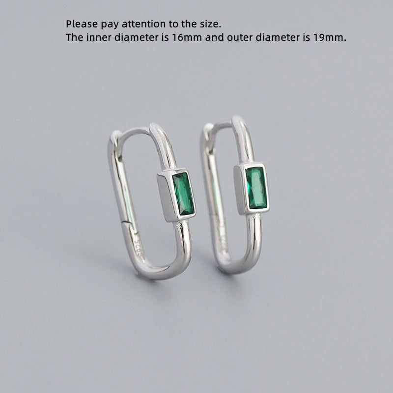 925 Silver U Shape Colorful Zircon Earring