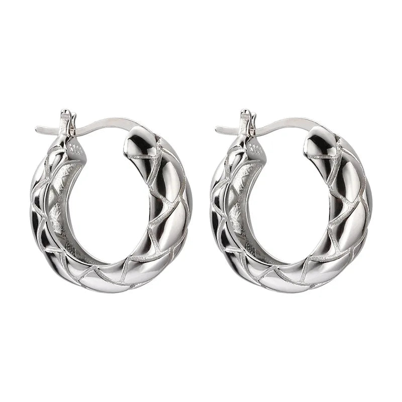 925 Silver Wide Oval Ear Ring Big Earring