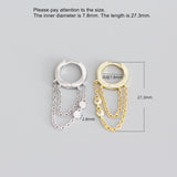 925 Silver Zircon Butterfly Tassel Drop Earring Woman Girl Ear Jewelry