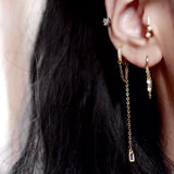 925 Silver Zircon Butterfly Tassel Drop Earring Woman Girl Ear Jewelry