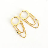 925 Silver Zircon Butterfly Tassel Drop Earring Woman Girl Ear Jewelry