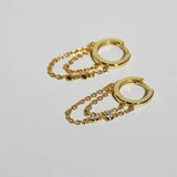 925 Silver Zircon Butterfly Tassel Drop Earring Woman Girl Ear Jewelry
