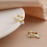 925 Silver Earring Zircon Cross Flower Round Ear Ring Ear Buckle