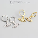 925 Silver Zircon Cross Short Drop Earring