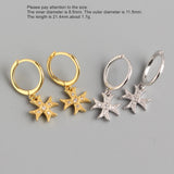 925 Silver Zircon Cross Short Drop Earring