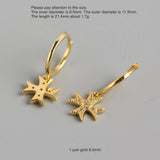 925 Silver Zircon Cross Short Drop Earring