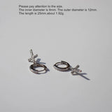 925 Silver Zircon Cross Drop Earring Wild Style Silver Ear Jewelry