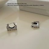 925 Silver Earring Zircon Dripping Oil Hexagon Handbag Styling Ear Ring