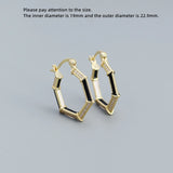 925 Silver Earring Zircon Dripping Oil Hexagon Handbag Styling Ear Ring