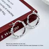 925 Silver Earring Zircon Dripping Oil Hexagon Handbag Styling Ear Ring