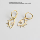 925 Silver Earring Zircon Hollow Eyes Drop Earrings Sweet Style