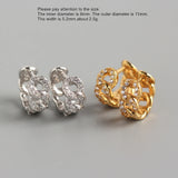 925 Silver Earring Zircon Leaves Geometric Chain Ear Ring Sweet Wild Woman Girl