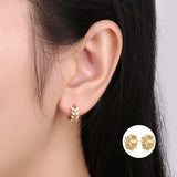 925 Silver Zircon Olive Leaf Earring Sweet Wild Girl Ear Jewelry