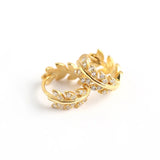 925 Silver Zircon Olive Leaf Earring Sweet Wild Girl Ear Jewelry