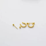 925 Silver Zircon Round Ear Ring Screw Ear Bone Nail OL Woman Girl Jewelry