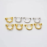 925 Silver Zircon Round Ear Ring Screw Ear Bone Nail OL Woman Girl Jewelry