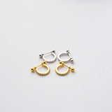 925 Silver Zircon Round Ear Ring Screw Ear Bone Nail OL Woman Girl Jewelry