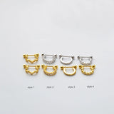925 Silver Zircon Round Ear Ring Screw Ear Bone Nail OL Woman Girl Jewelry