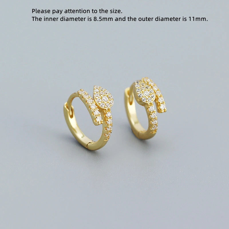 925 Silver Zircon Snake Flower Ear Ring Women Ear Jewelry