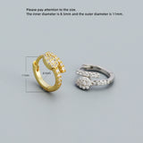 925 Silver Zircon Snake Flower Ear Ring Women Ear Jewelry