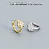 925 Silver Zircon Snake Flower Ear Ring Women Ear Jewelry