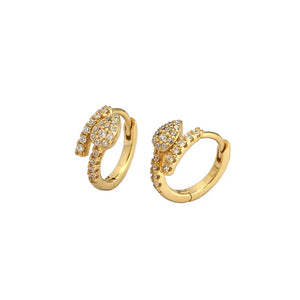 925 Silver Zircon Snake Flower Ear Ring Women Ear Jewelry