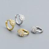 925 Silver Zircon Snake Flower Ear Ring Women Ear Jewelry