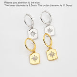 925 Silver Earring Zircon Triangle Square OL Woman Girl Ear Jewelry