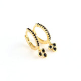 925 Silver Zircon Triangle Star Drop Earring French Girl Ear Jewel