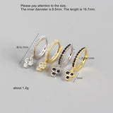 925 Silver Zircon Triangle Star Drop Earring French Girl Ear Jewel