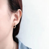 925 Silver Earring Zircon Wavy Irregular Ear Ring Wild Women Girl Jewelry