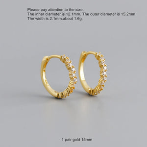 925 Silver Earring Zircon Wavy Irregular Ear Ring Wild Women Girl Jewelry