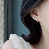 925 Silver Earring Zircon Wavy Irregular Ear Ring Wild Women Girl Jewelry