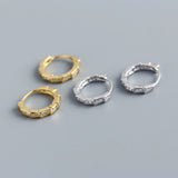 925 Silver Earring Zircon Wavy Irregular Ear Ring Wild Women Girl Jewelry