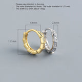 925 Silver Earring Zircon Wavy Irregular Ear Ring Wild Women Girl Jewelry