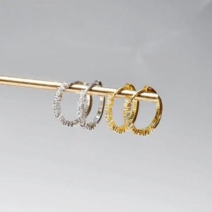 925 Silver Earring Zircon Wavy Irregular Ear Ring Wild Women Girl Jewelry