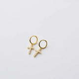 925 Silver Earring Zircon Cross Eye Totem Drop Earring