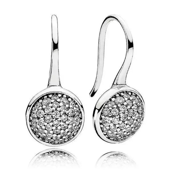 925 Silver Baroque Pearl Hoop Earrings with Crystal