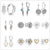 925 Silver Baroque Pearl Hoop Earrings with Crystal