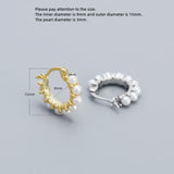 925 Silver Geometric Pearl Texture U Shape Ear Ring
