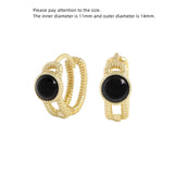 925 Silver Geometric Pearl Texture U Shape Ear Ring