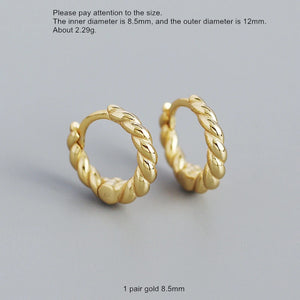 925 Sterling Silver Twist Hollow Ear Ring Geometric Trapezoid Ear Bone