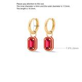 925 Silver Geometric Square Enamel Zircon Drop Earring