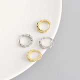 925 Silver Round Hoop Earring with Zircon