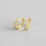 925 Silver Round Hoop Earring with Zircon