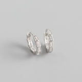 925 Silver Round Hoop Earring with Zircon