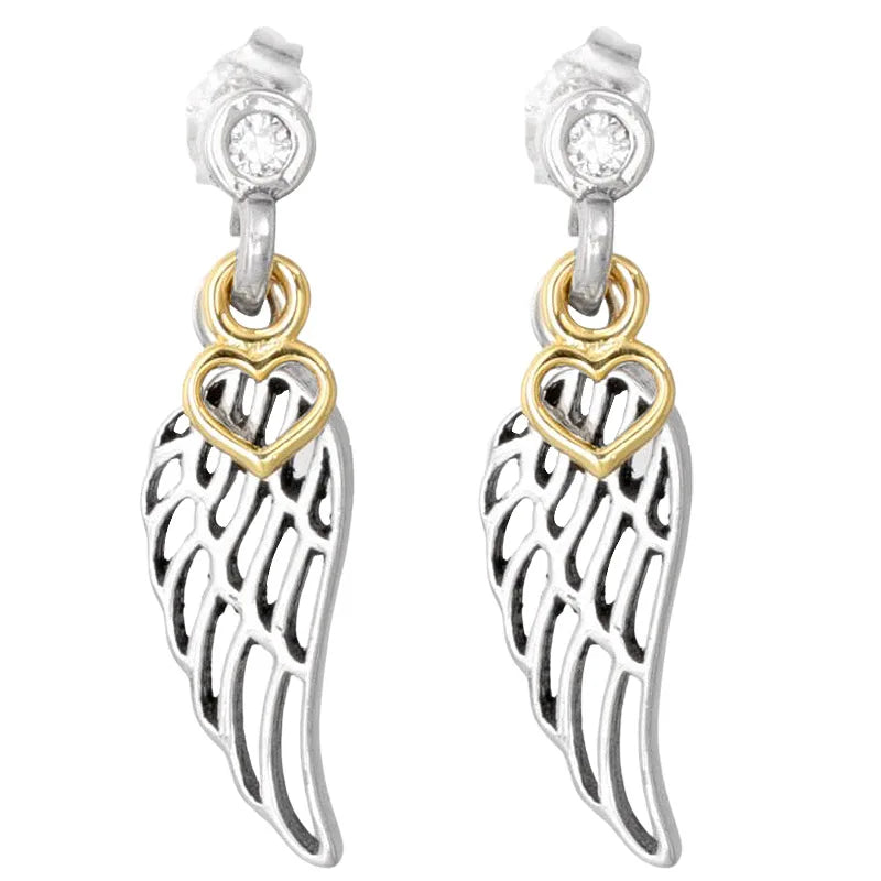 925 Silver Earring Sparkling Crown Pave Heart Winter Frost Hoop For Women