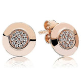 925 Silver Earring Two-tone Signature Studs Wedding Party Gift