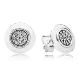 925 Silver Earring Two-tone Signature Studs Wedding Party Gift