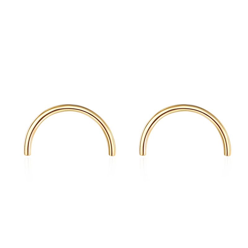 925 Sterling Silver Earring Gpld Smile Stud Earrings Circle Noble Ear Jewelry